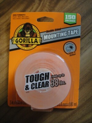 Gorilla Tough & Clear Double-Sided Mounting Tape 1'' x 150'' Clear (6036002)