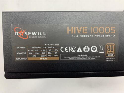 Rosewill HIVE-1000S 1000-WATT Fully-Modular Power Supply Unit 80 PLUS BRONZE PSU - Afbeelding 3 van 10