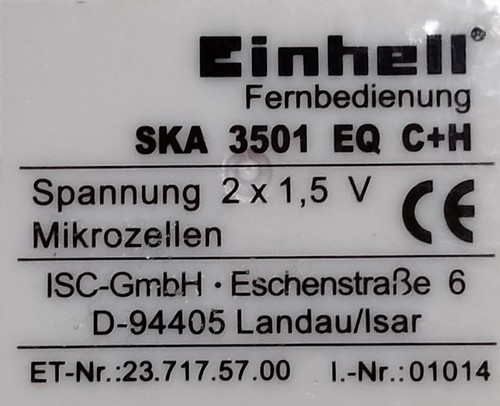Einhell SKA 3501 EQ, Original Airconditioning - Remote Control (Fernbedienung) - Imagen 4 de 4
