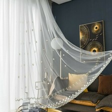 1PC Transparent Floral Tulle Living Room Curtains