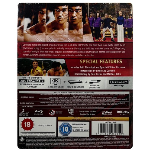 Enter the Dragon 4K + Blu-Ray Steelbook - UK Release Limited Edition - Picture 2 of 2