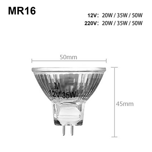 Halogen Spotlight Bulb Dimmable Spotlights Gu10 Mr16 Gu5.3 Glass Housing 2pins - Picture 11 of 12