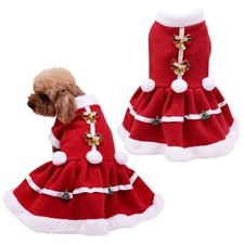 Christmas Small Pet Dog Cat Xmas Skirt Princess Tutu Dress Clothes Puppy Costume