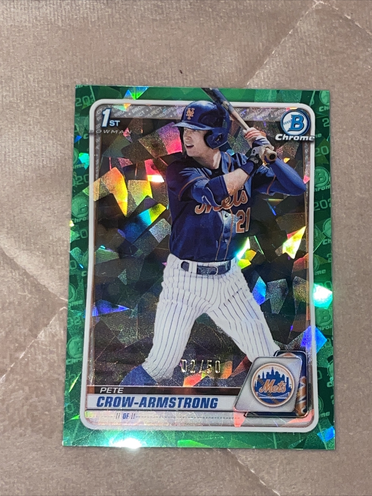 2020 1st Bowman Draft  Sapphire Pete Crow Armstrong GREEN /50  #BD-72 Cubs SSP