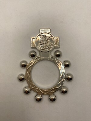 Saint Michael Rosary Ring - Silver - 1-1/2'' Dia