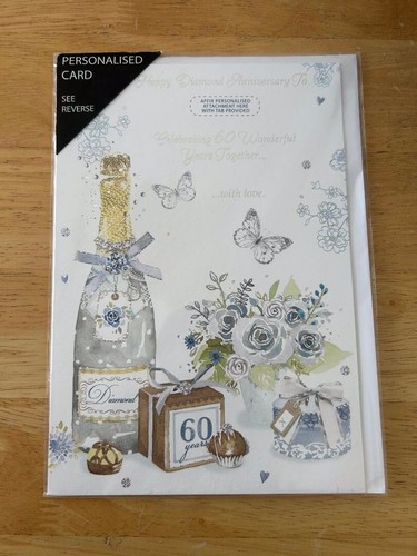 WORDS N WISHES PERSONALISED CARD - SILVER, PEARL, DIAMOND, GOLDEN WEDDING ANNIV - Picture 6 of 13