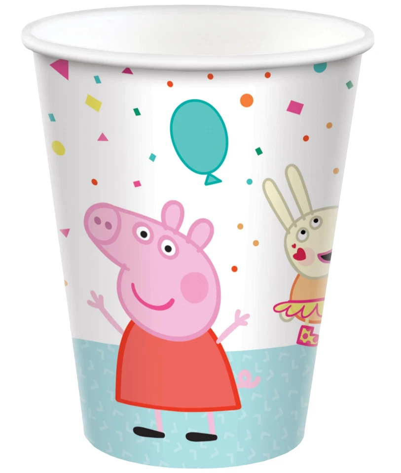 Juego de vajilla de fiesta de cumpleaños confeti Peppa Pig: taza, platos, servilleta, cubierta de mesa Foto 4 de 4