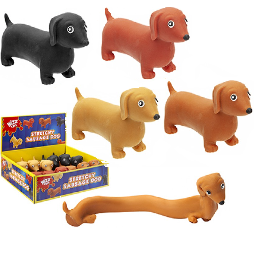 Stretchy Sausage Dog Boys Girls Kids Stress Reliever Toy Stocking