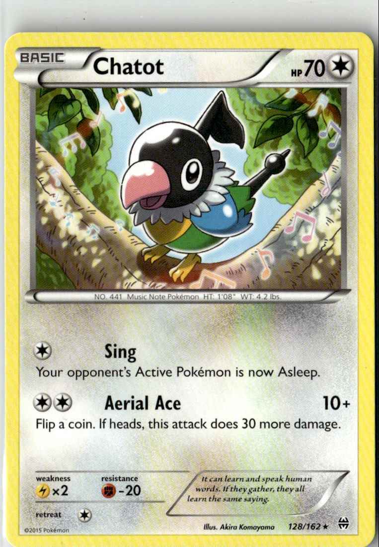 2015 XY BREAKTHROUGH CHATOT 128/162 BASIC/RARE #128