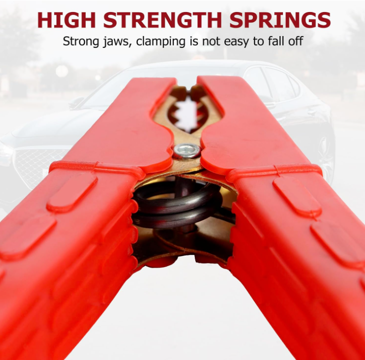 HeavyDuty Battery Cable Clamps 12V Pure Copper Alligator Clip Rubber