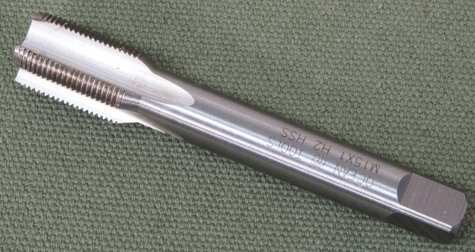 M15x1.0, Tap, High speed steel, suits Muzzle Threads