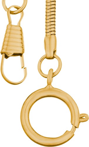 Cadena de reloj de bolsillo Eichmüller 3 mm TNG cadena de serpiente recubierta con mosquetón - Imagen 2 de 2