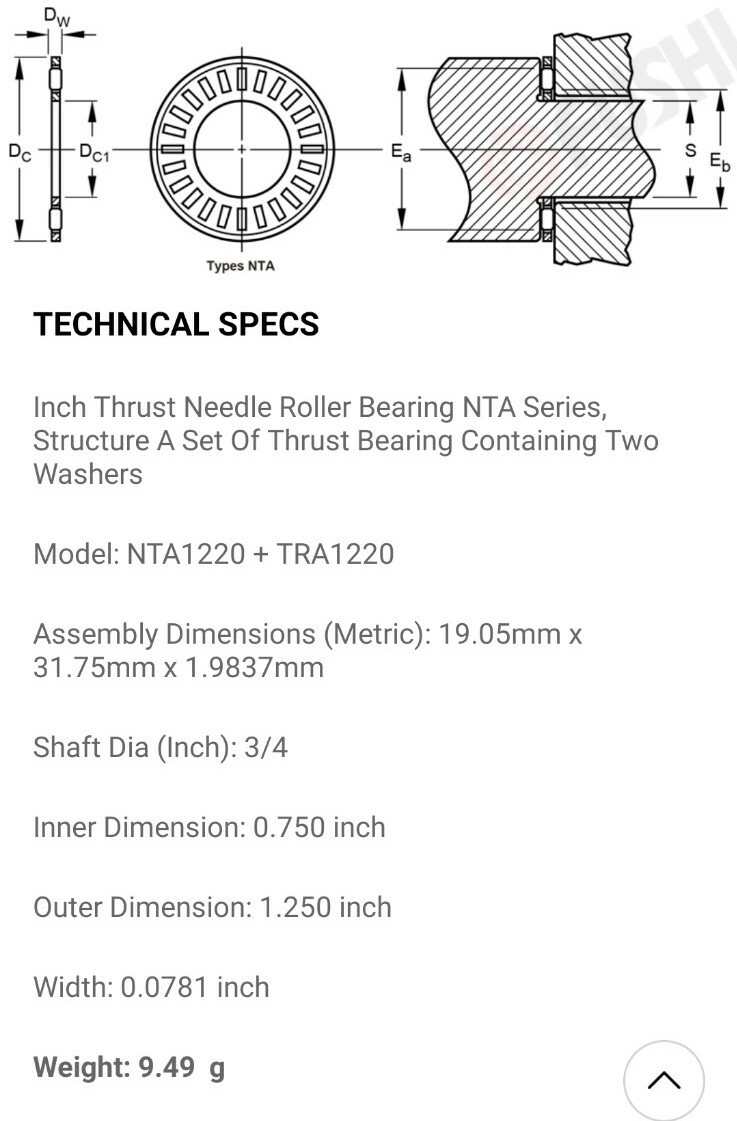 Koyo IR-68 Needle Roller Bearing Inner Ring – 3/8" ID, Inch Series Replacement - View #12