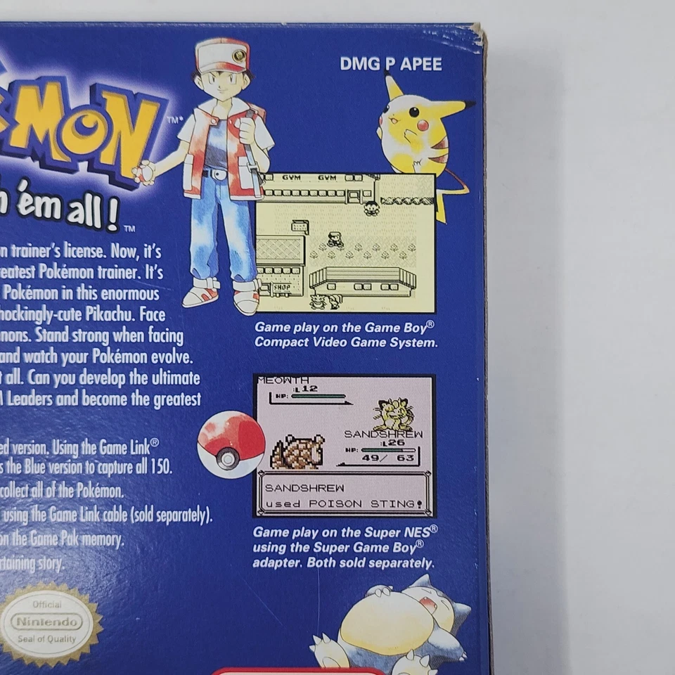 Pokémon Blue FIRST PRINT (Nintendo Game Boy) CIB Battery Saves - AUTHENTIC RARE - Image 4 of 4