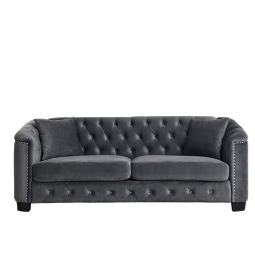 77'' 3 Seater Sofa Couch Velvet Upholstered Sofa Couch for Living Room - Picture 43 of 57