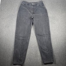 Lee Riders Jeans Women 14M Black High Waist Tapered Leg Vintage 90s Grunge Fade