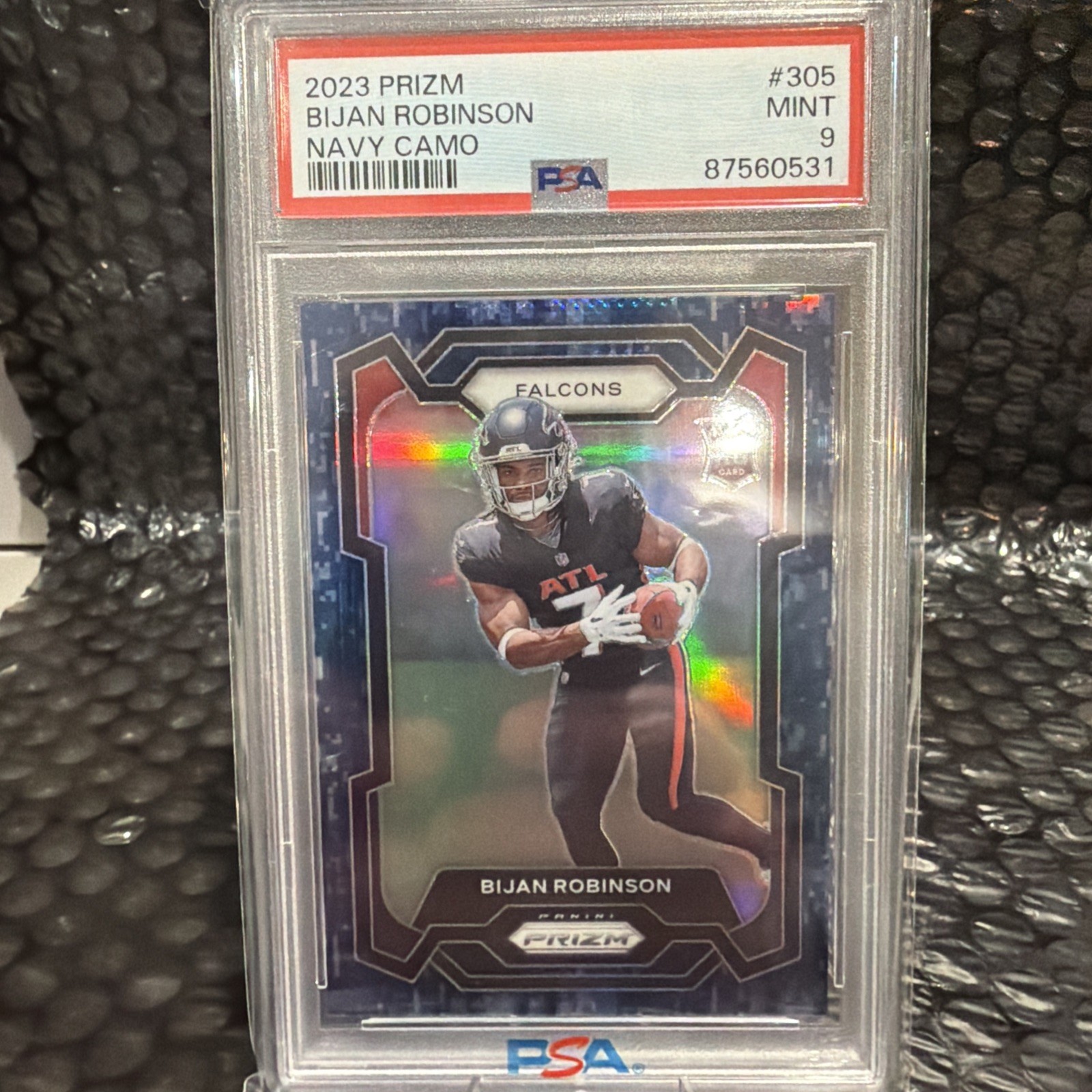 2023 Panini Prizm - Rookies Bijan Robinson #305 Navy Camo Prizm /25 (RC)