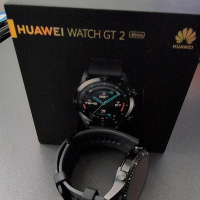 Huawei Watch GT 2 Smartwatch 46 mm Schwarz Silikon-Armband Android-kompatibel