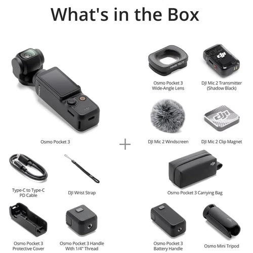 DJI OSMO Pocket 3 Creator Combo Vlogging Action Camera with 1'' CMOS & 4K/120fps