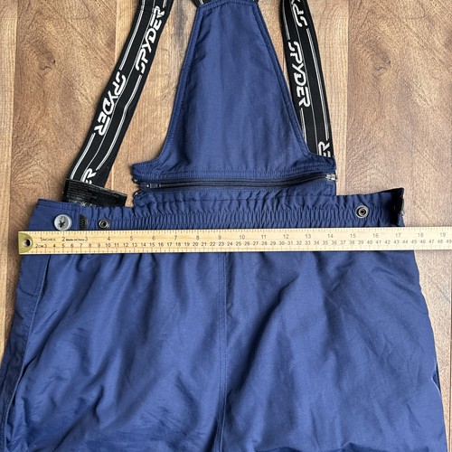 Vintage Spyder Snow Pants Bib Girls Size 20 Blue Skiing Winter Windbreaker 3763 - Picture 16 of 20