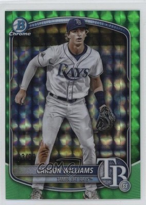 2025 Bowman Chrome Green Geometric Refractor 13/99 Carson Williams #BCP-234 0h4v