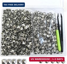 1000PCS Punk Spikes and Studs Kit for Clothing, Premium Metal Cone Spike
