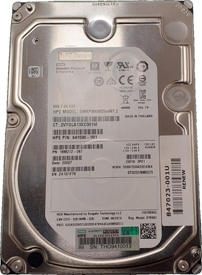 HPE 8TB 7.2K 12G SAS LFF HDD / ST8000NM0075 / SMKP8000S5xeN7.2