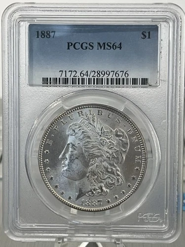 1887  Morgan Dollar PCGS MS 64 .