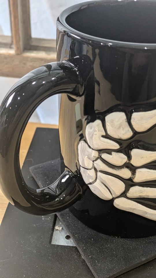 Halloween Skeleton Hand Mug With Handle Black White Ceramic Skeleton Hand Mug... - Image 2 of 4