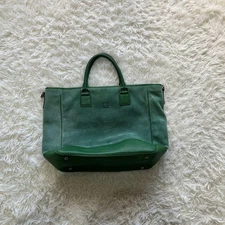 LOEWE Anagram Suede Leather Tote Bag Boston Large Capacity Used