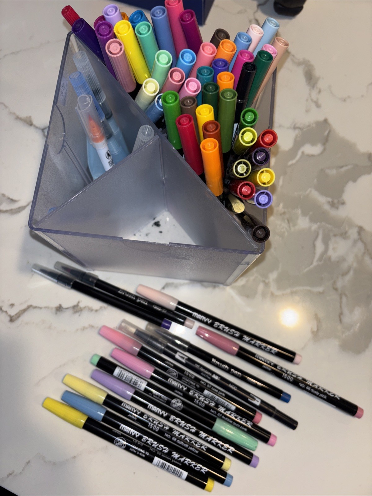 Lot Of Marvy Le Plume II 50+ And 10 Brush Marker