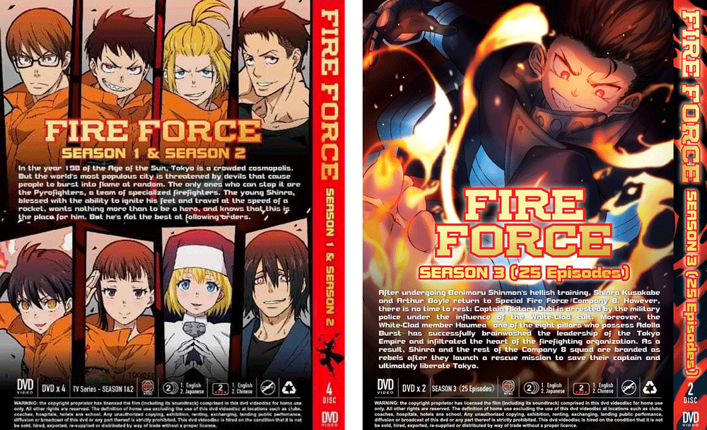 DVD ANIME FIRE FORCE SEASON 1-3 VOL.1-73 END ENGLISH DUBBED+REGION