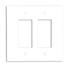 2-Gang White Decora/Rocker Plastic Jumbo/Oversized Wall Plate 1-Pack 88602