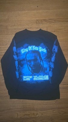 VLONE Pop Smoke Graphic Print Pullover Crewneck Sweatshirt Men s M Black/Blue