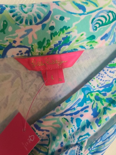 NWT Lilly Pulitzer Madsen V-neck MidiDress Sz L Surf Blue Soliel ItOn Me #008348 - Picture 4 of 11