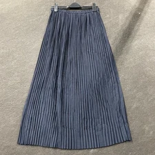 BANANA REPUBLIC FACTORY Pleated Maxi Skirt Women's Size M Preppy Navy