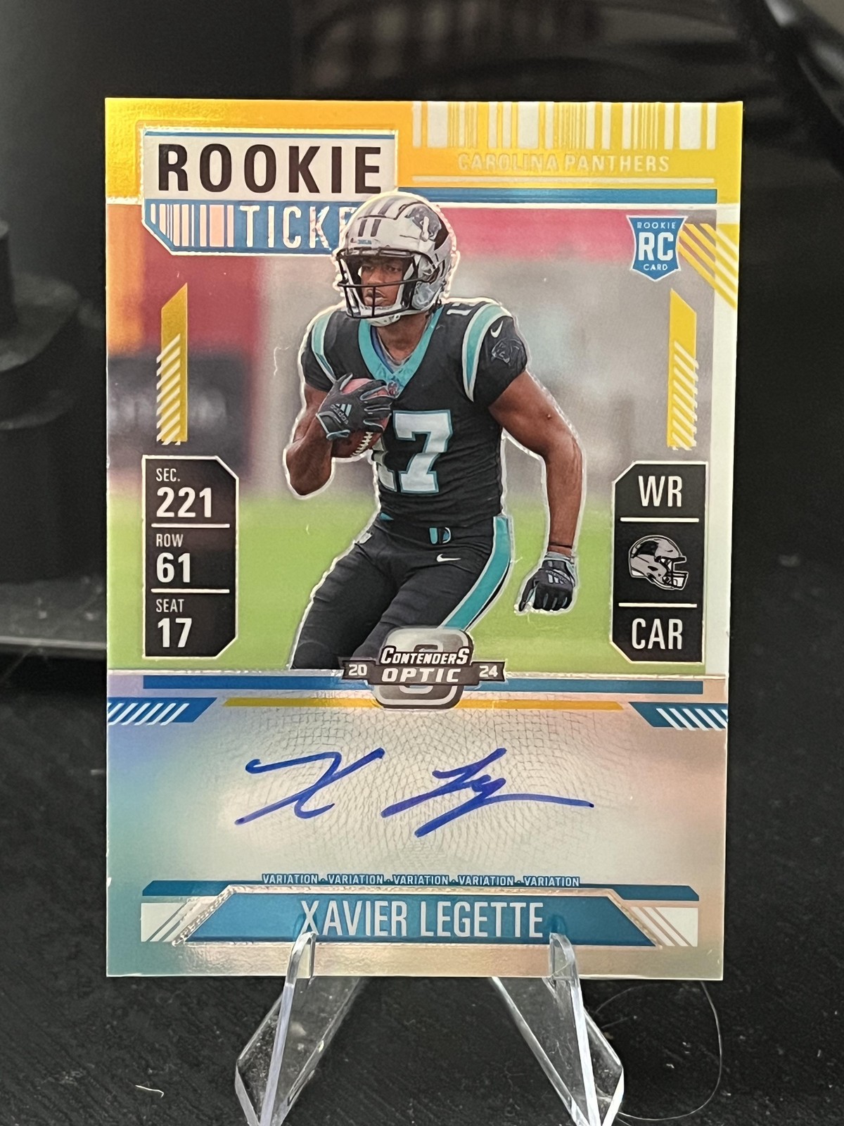 2024 Panini Contenders Optic #107 Xavier Legette Rookie Auto Gold # /10