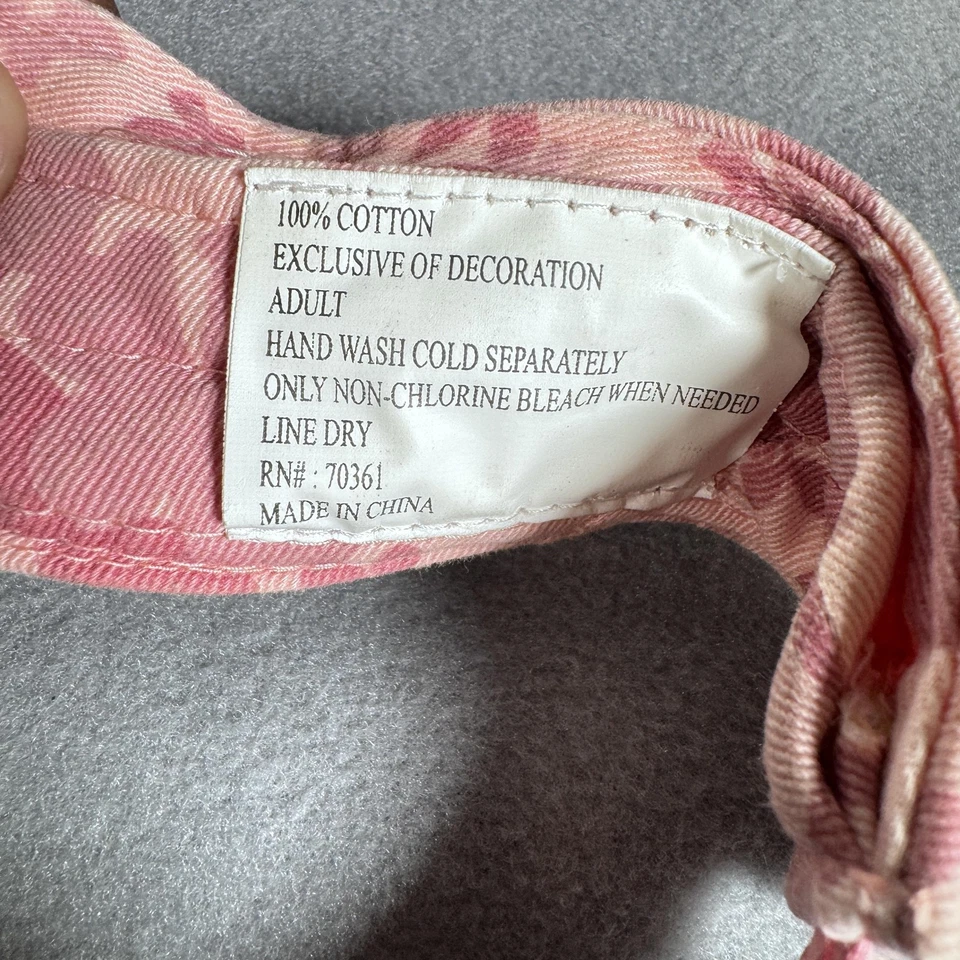 Шляпа Disney Mickey Mouse солнцезащитный козырек для гольфа розовая с цветочной вышивкой Disneyland для взрослых - Изображение 3 из 4