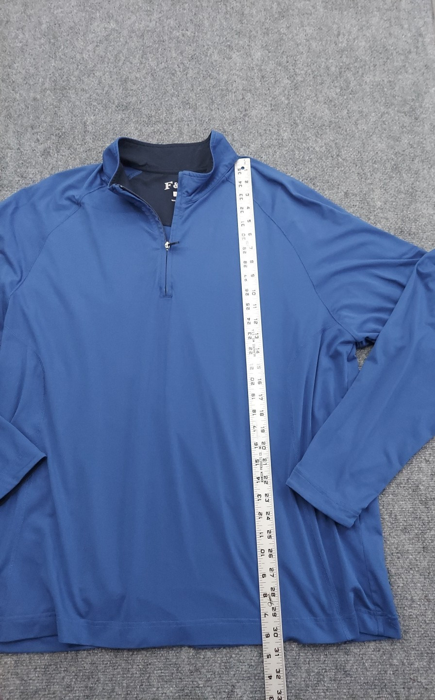 Fairway & Greene Pullover Mens 2XL B1ue 1/4 Zip Performance Golf Sweater Long