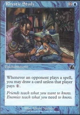 1x Rhystic Study Heavy Play MTG Magic - Kid Icarus -