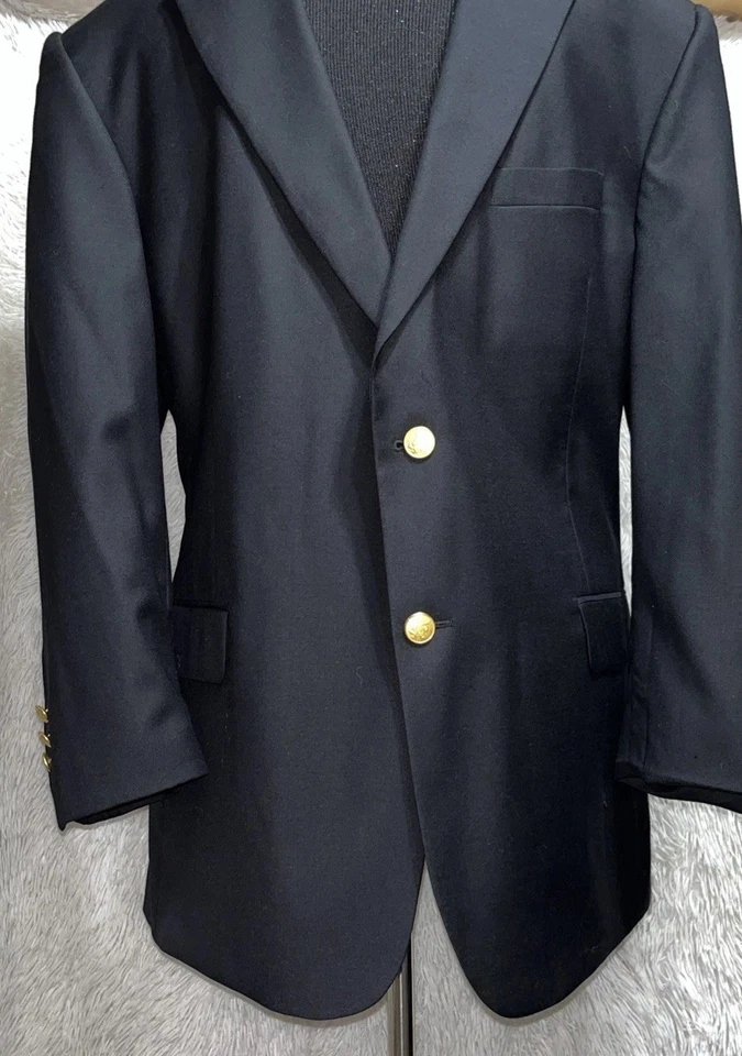 Jos A Bank Gordon Sport Coat Blazer Men's Size 46R Black Wool Formal Holiday - Image 3 of 4