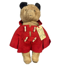 Vintage RARE Paddington Bear Red Coat Plush 16 Eden Toys With Tags 1981 EUC