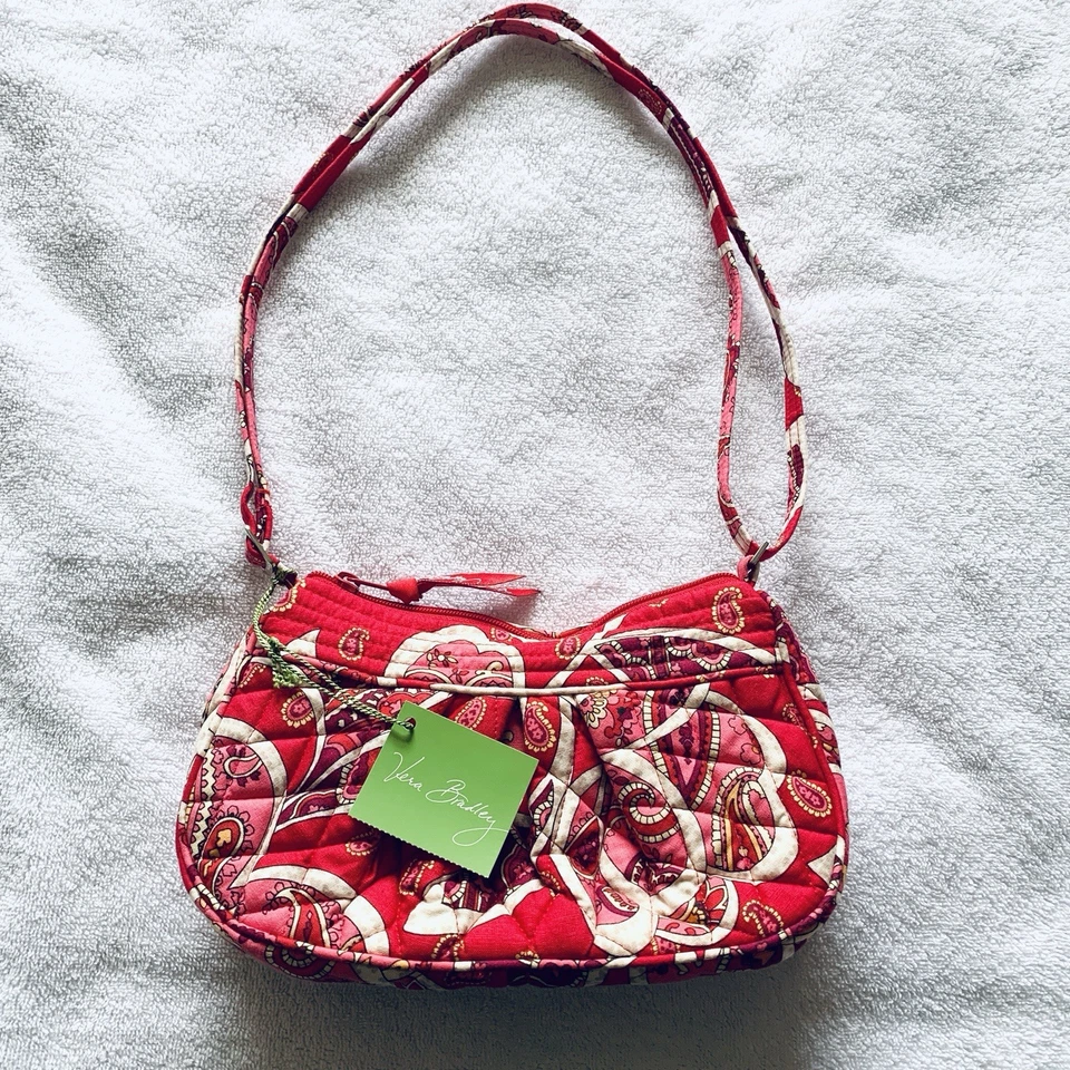 NUEVO Bolso Baguette Vera Bradley Frannie Rosa Rosy Posies Y2K Acolchado Preppy Nuevo con Etiquetas Foto 2 de 4