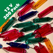 12 Volt Multi Mini Incandescent Bulbs - Bulk 200 Bulbs