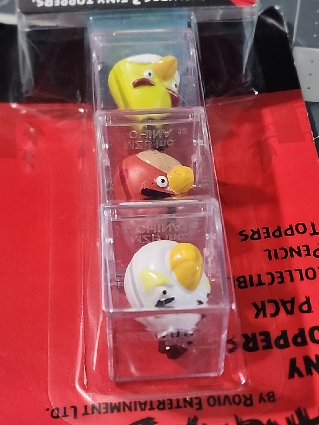 2012 Rovio Angry Birds Tiny Toppers  4 Pack With Clicker Pen MZB