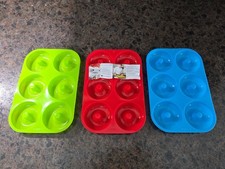 Silicone Donut Baking Molds Set Of 3 Non Stick BPA Free For Cakes Biscuits Bagel