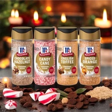 McCormick 2025 Holiday Finishing Sugars Set Candy Cane Orange Chocolate Toffee