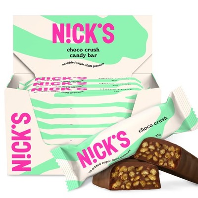 NICKS Choco Crush Snack Riegel mit gesalzenen Maispuffern, ohne Zuckerzusatz,...