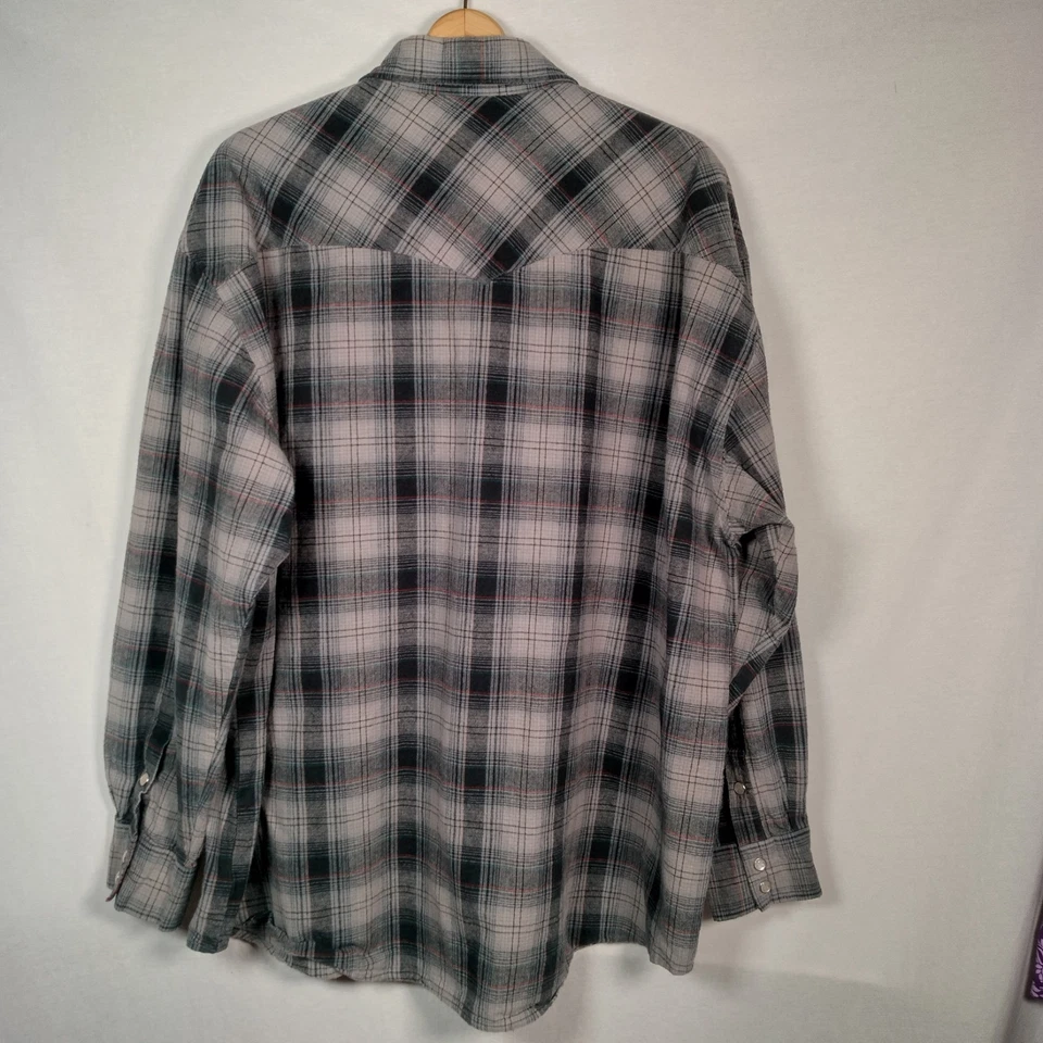 Jesse James Work Wear West Coast Choppers 衬衫男式 XL 灰色黑色格子骑手 — 第 4/4 张图片