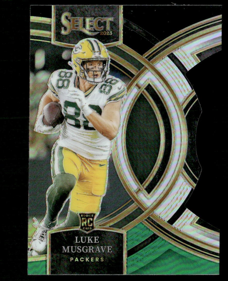 2023 Panini Select #166 Luke Musgrave Black and Green Prizms Die Cuts RC
